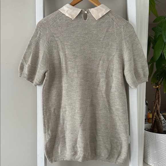 J. Crew 100% Italian Cashmere Short Sleeve Jewel Collar Sweater - Picture 2 of 8